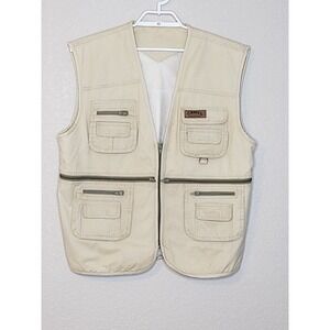 VTG Camel Collection Men's Vest XL Tan Breathable Fishing‎ Vest Extra Pockets